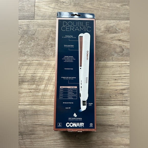 NWT Conair Double Ceramic Flat Iron 1in - Picture 2 of 4